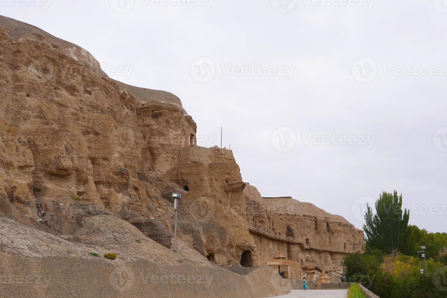 Landscape view of The Yulin Cave in Dunhuang Ggansu China photo