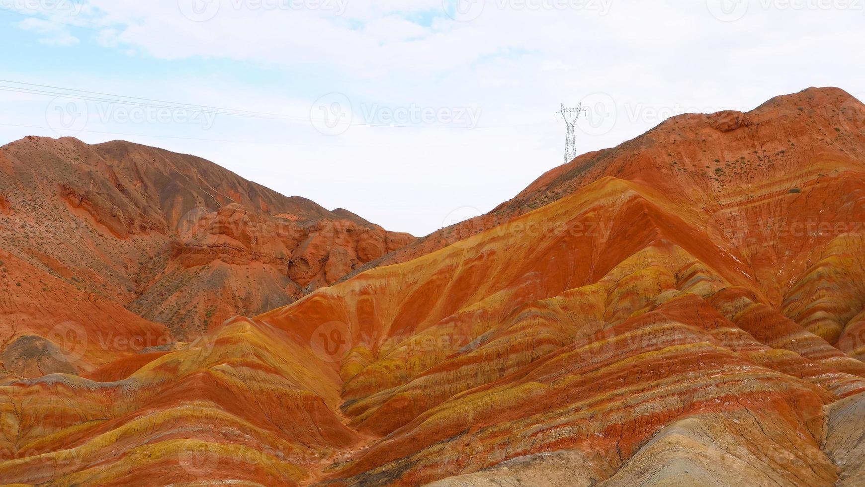 Zhangyei Danxia Landform in Gansu China. photo