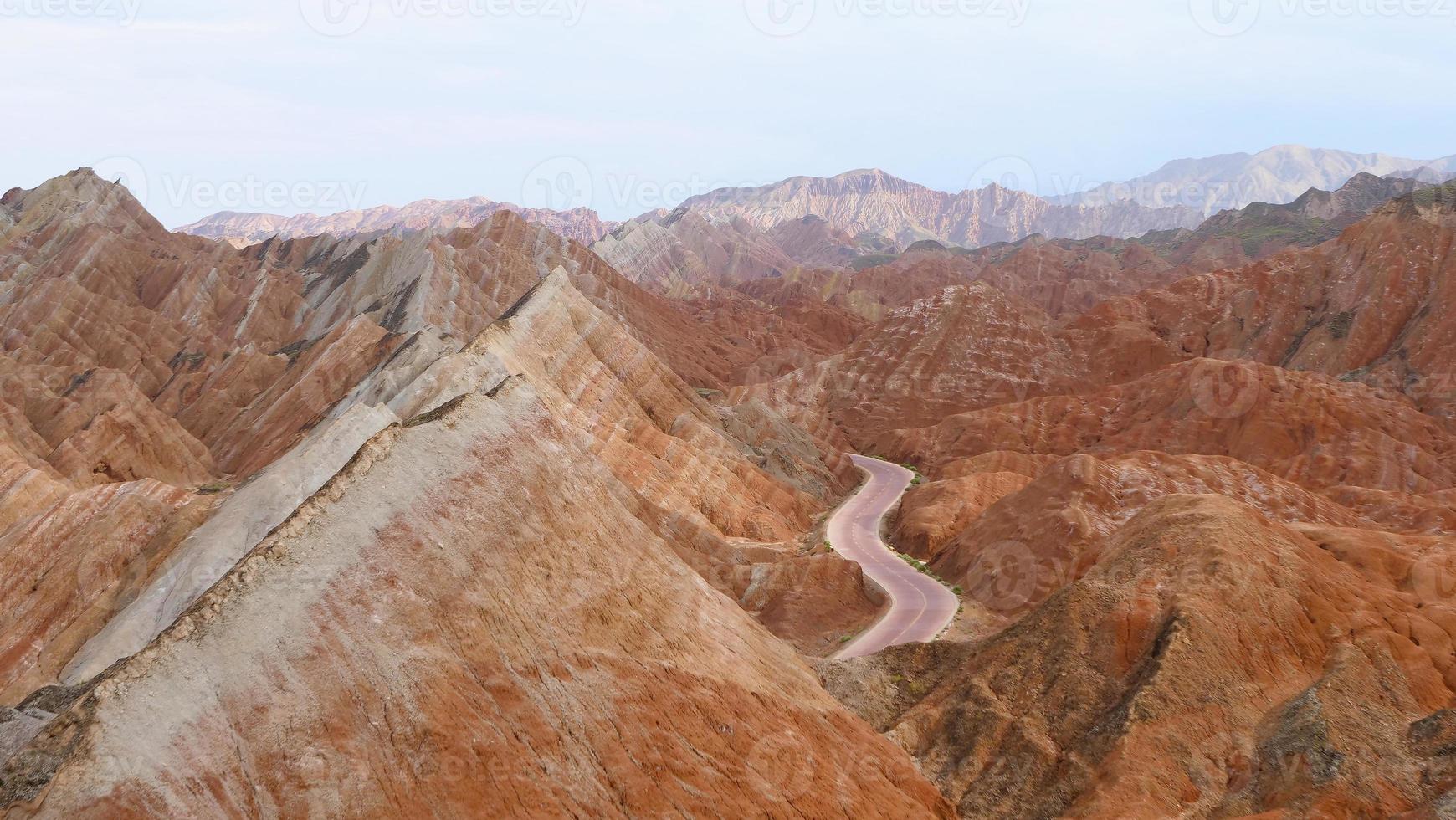 Zhangyei Danxia Landform in Gansu China. photo