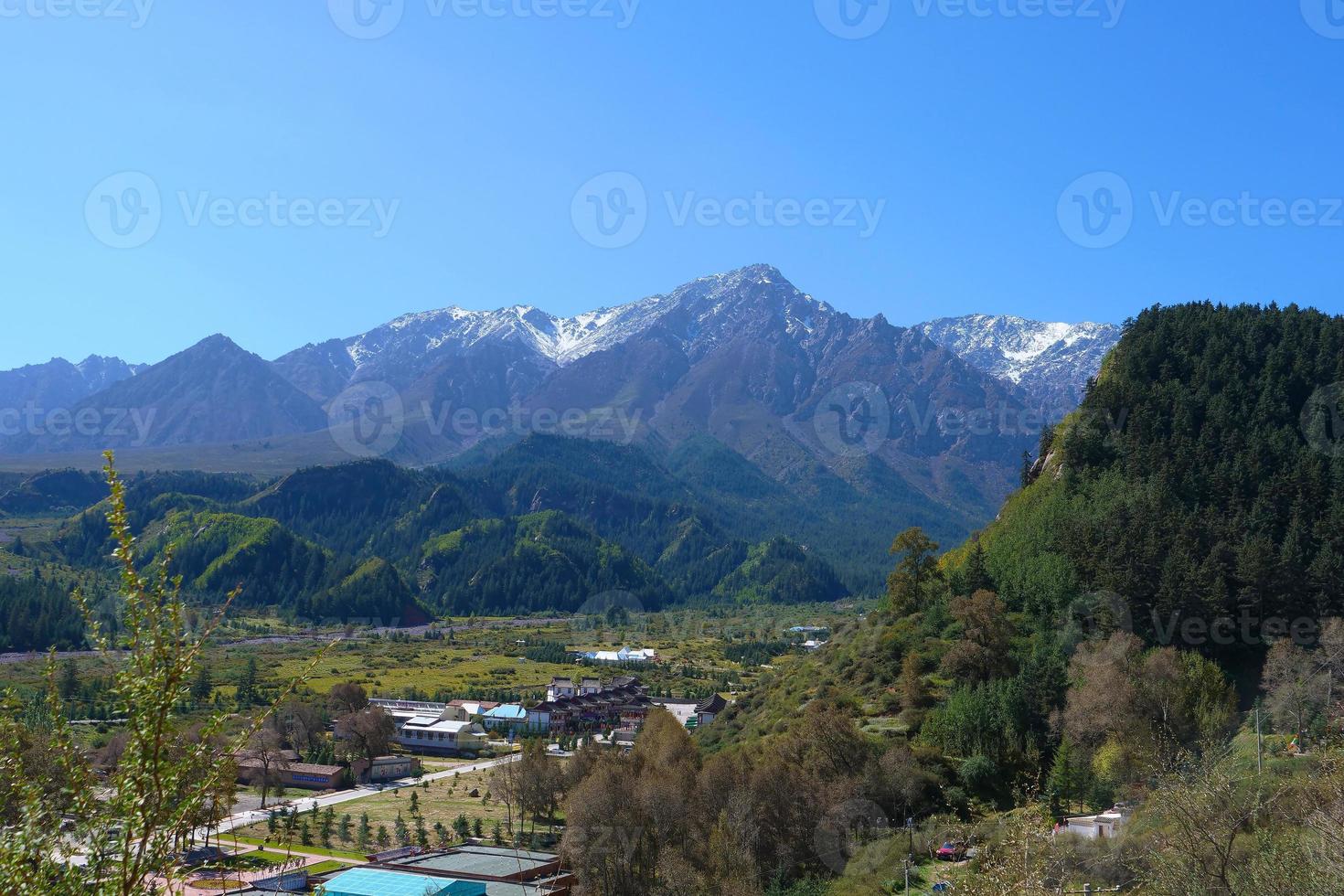 Beautiful landscape view of Mati Temple in Zhangye Gansu China. photo