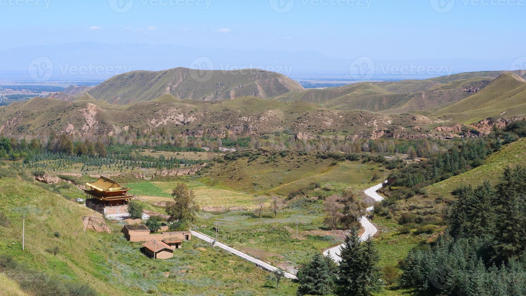 Beautiful landscape view of Mati Temple in Zhangye Gansu China. photo