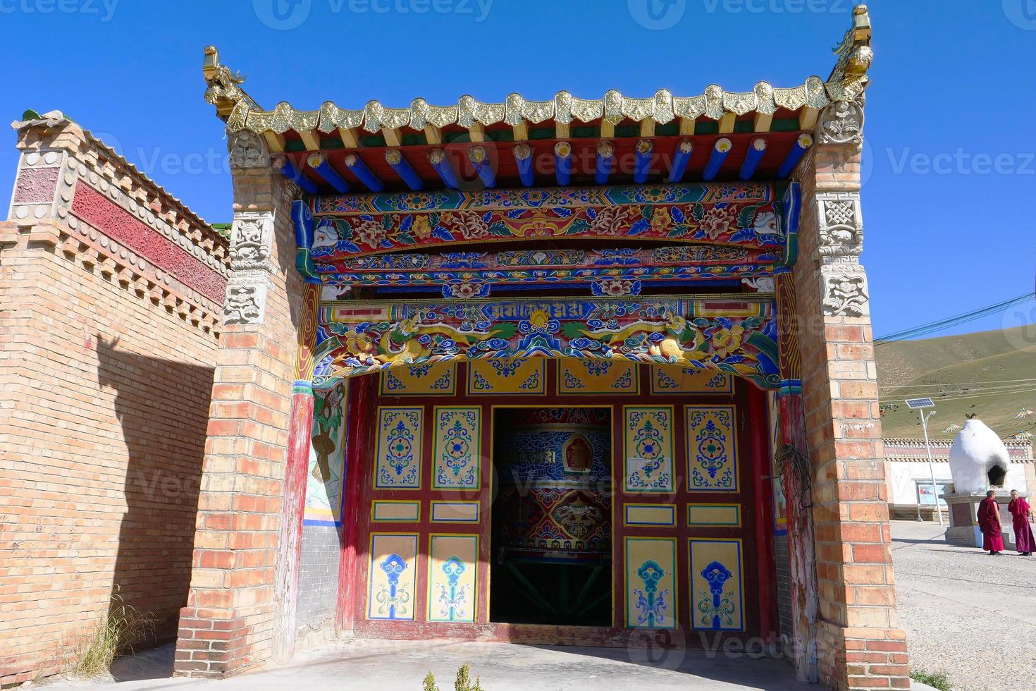 Tibetan Buddhist monastery Arou Da Temple in Qinghai China. photo