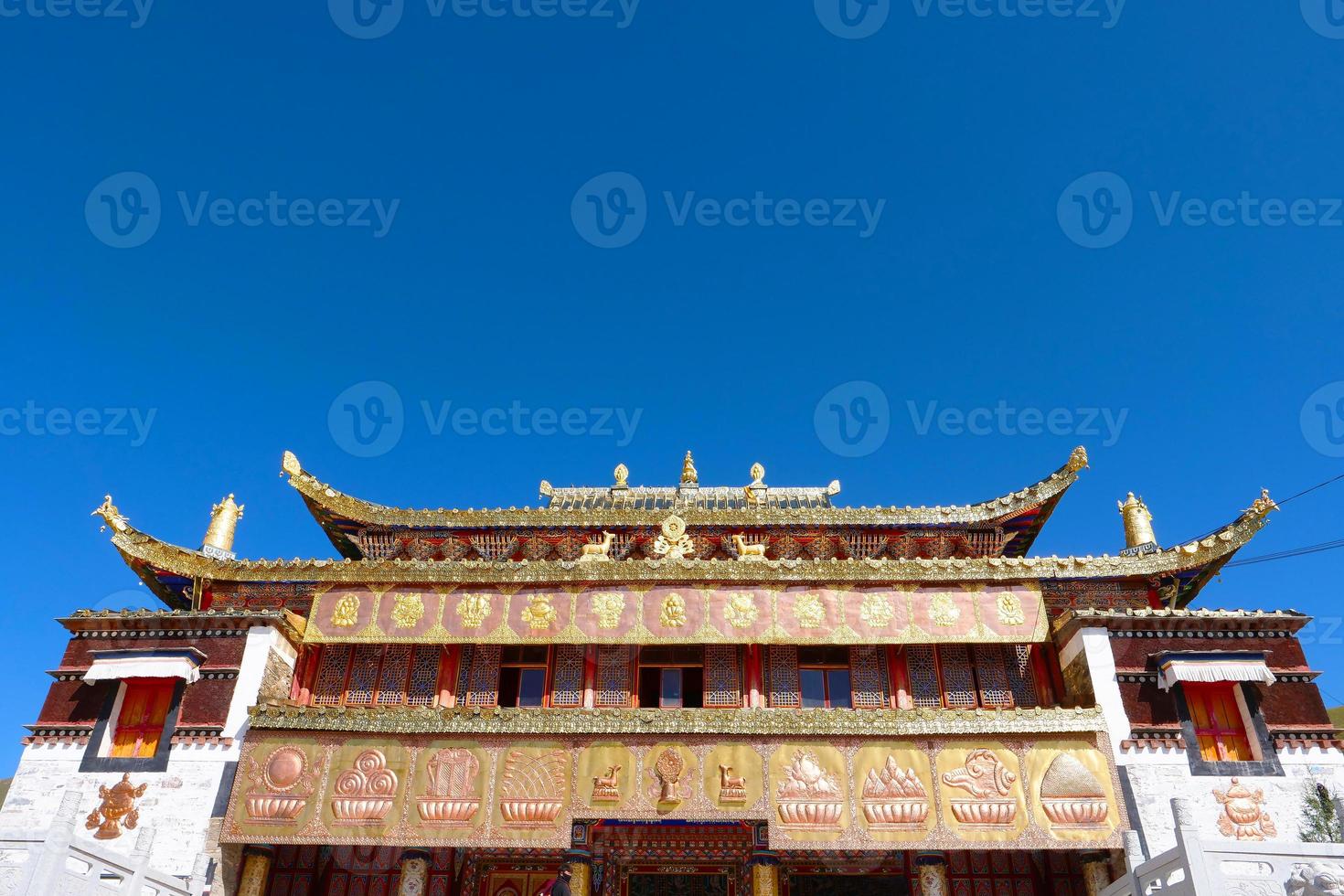 Tibetan Buddhist monastery Arou Da Temple in Qinghai China. photo