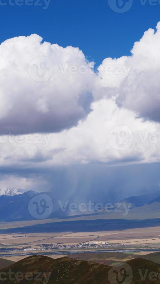 blue sky Qilian fields in Qinghai China photo