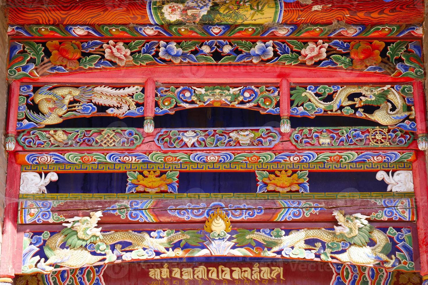interior in Arou Da Temple in Qinghai China. photo