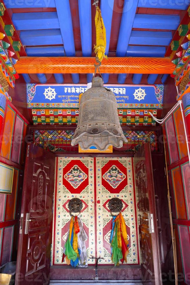 Beautiful painting interior in Arou Da Temple in Qinghai China. photo