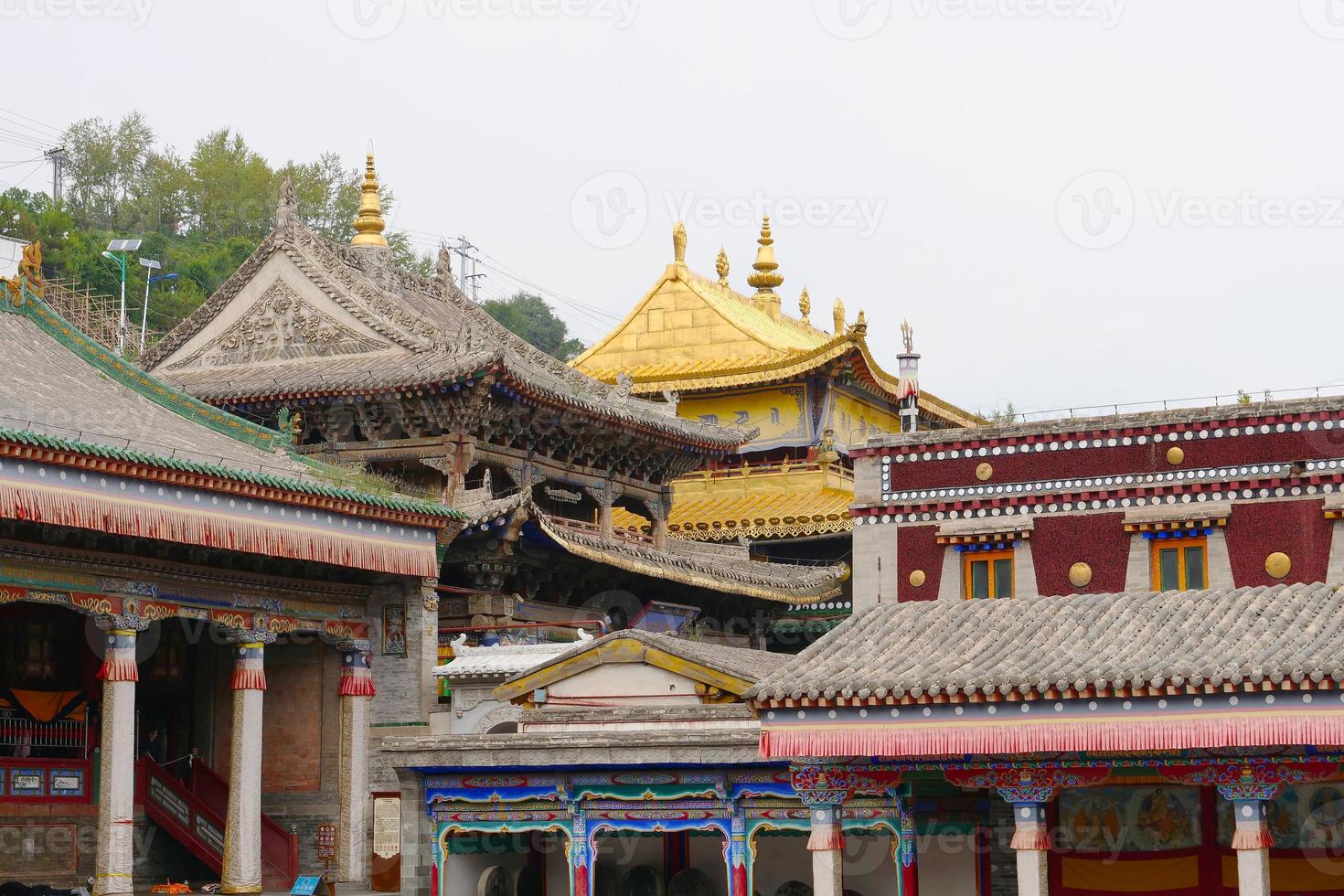 monasterio kumbum, templo ta'er xining qinghai china. foto