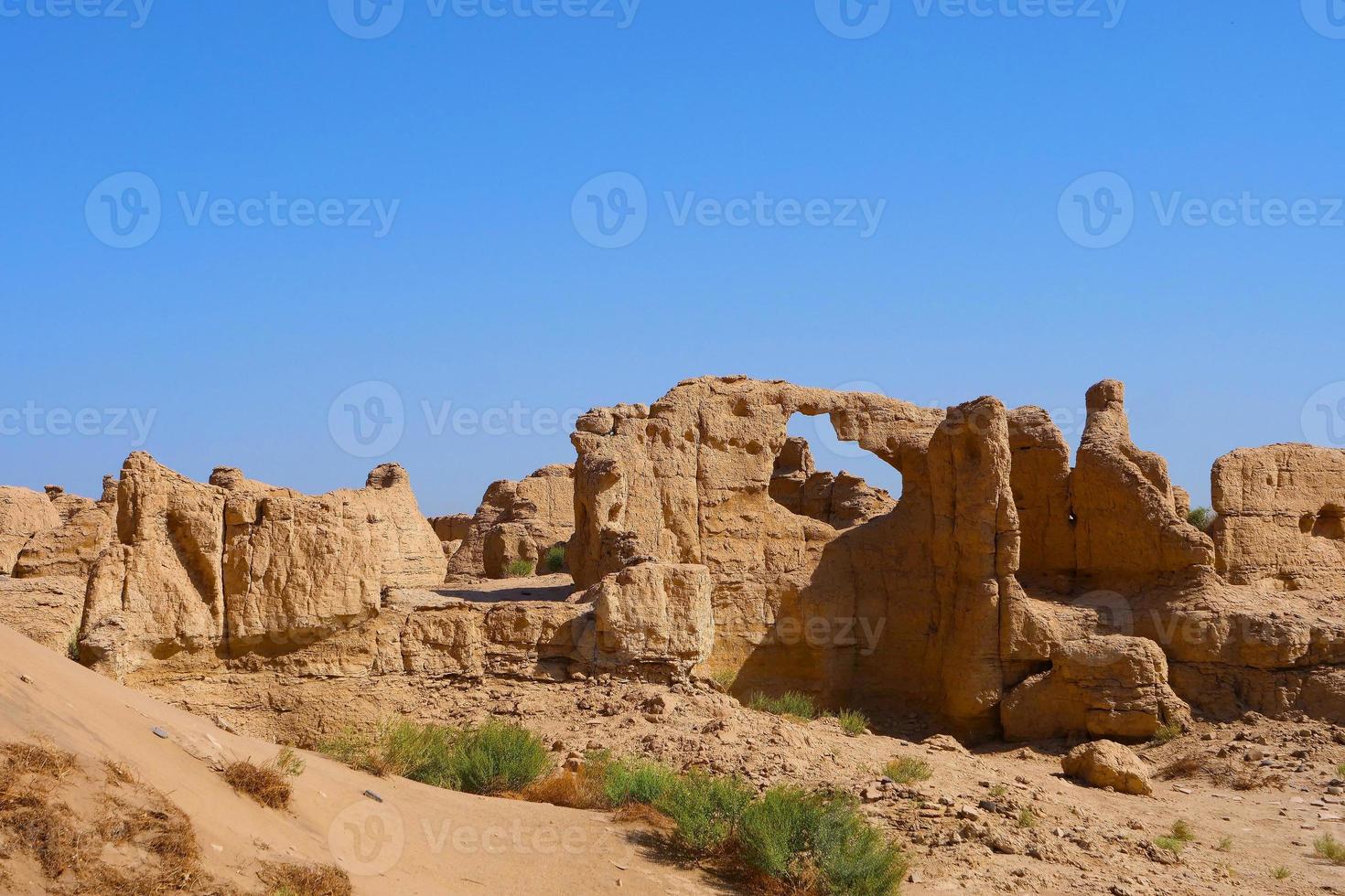 Ruins of Jiaohe Lying in Xinjiang Province China. photo