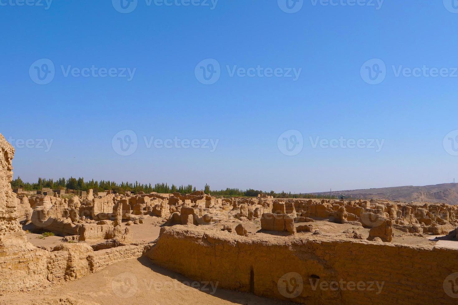Ruins of Jiaohe Lying in Xinjiang Province China. photo