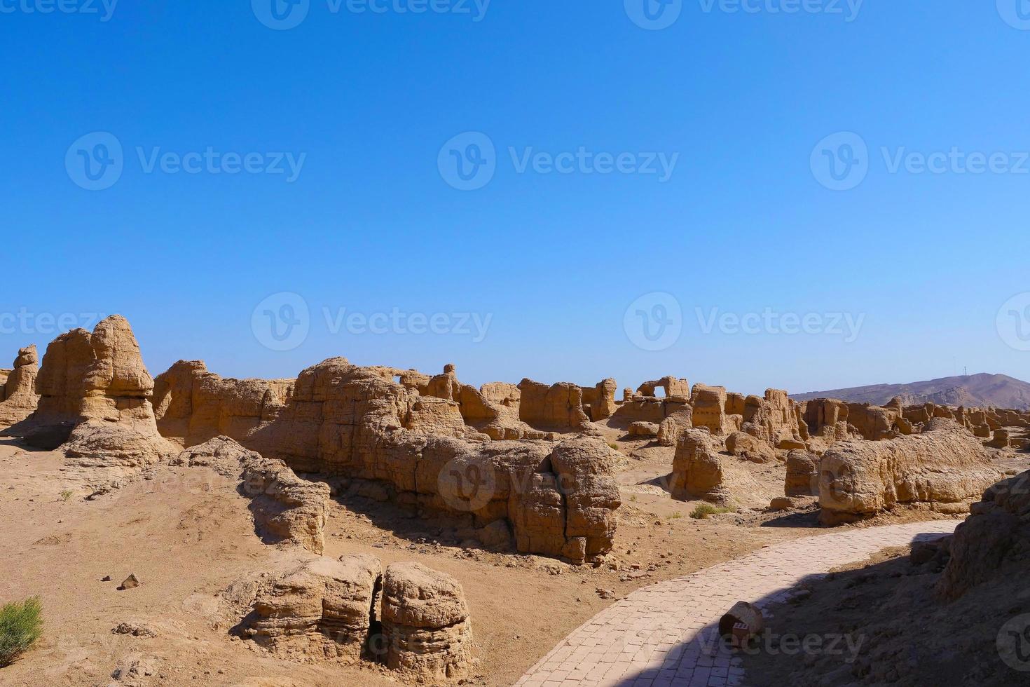 Ruins of Jiaohe Lying in Xinjiang Province China. photo