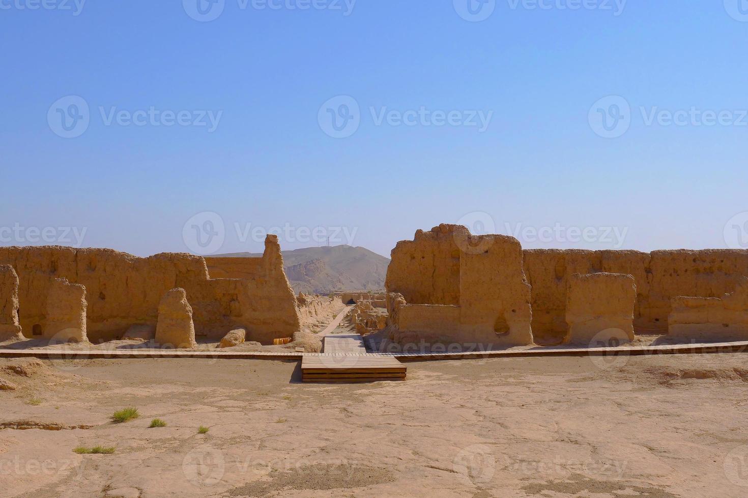 Ruins of Jiaohe Lying in Xinjiang Province China. photo