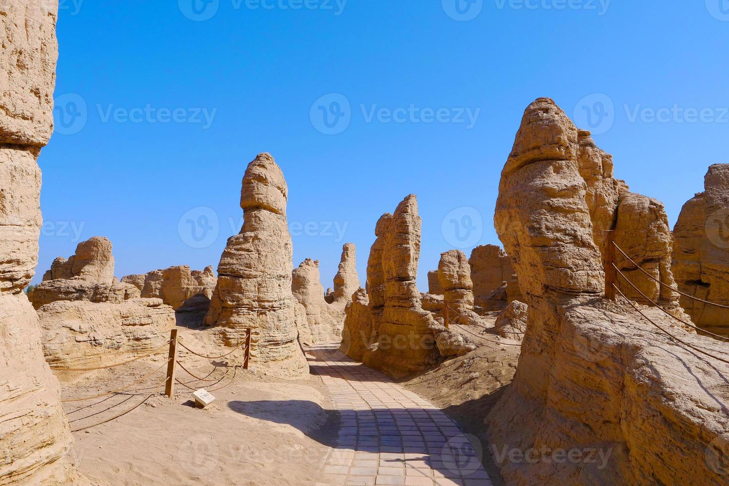 Ruins of Jiaohe Lying in Xinjiang Province China. photo