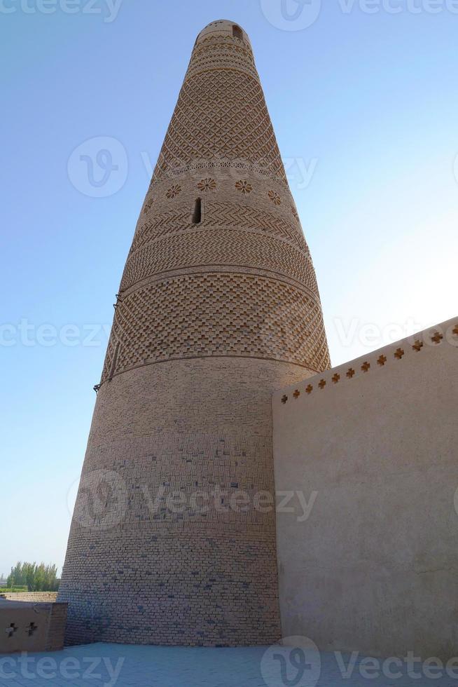 Emin minaret or Sugong tower in Turpan Xinjiang, China. photo