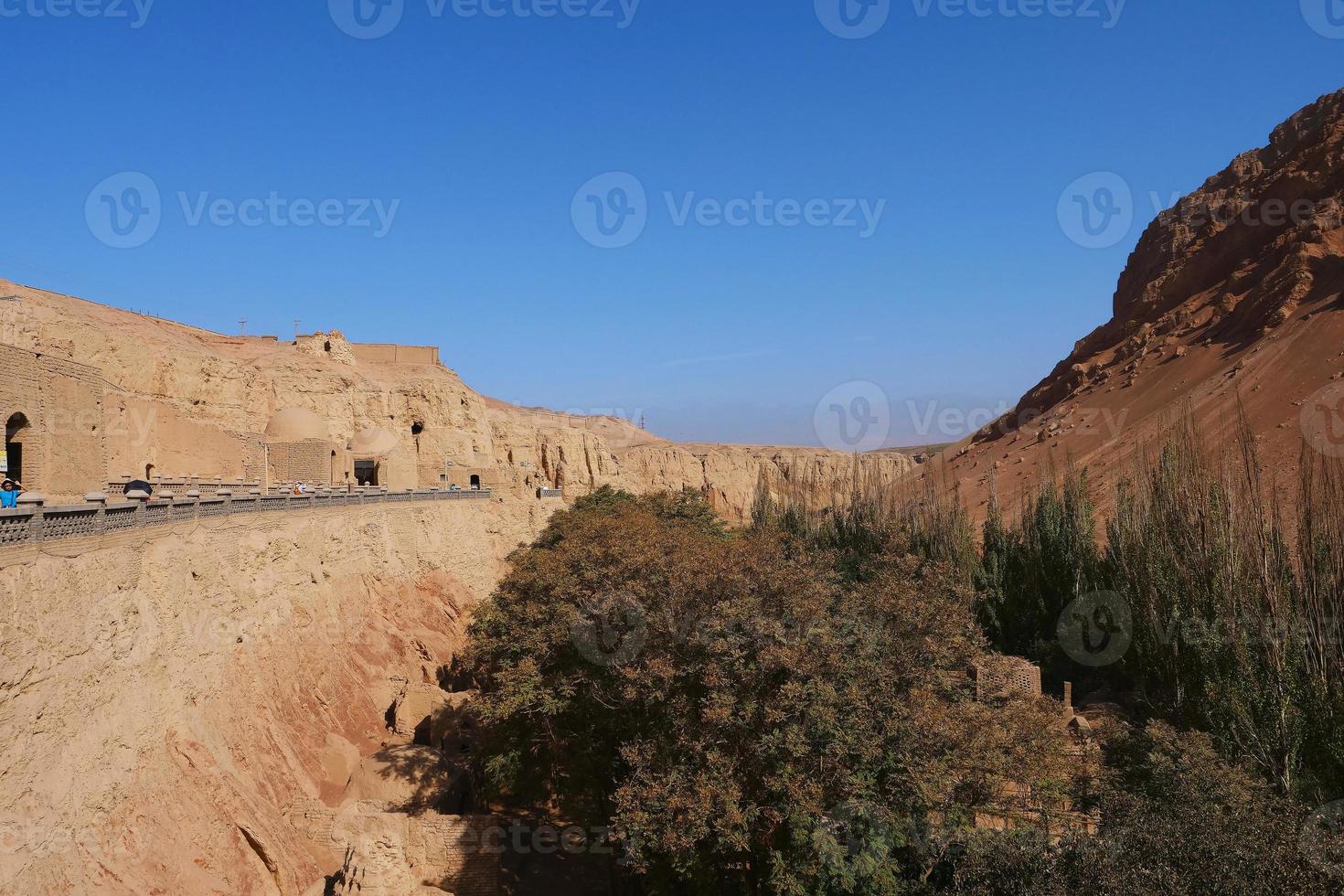 Bezeklik Thousand Buddha Caves in Turpan Xinjiang Province China. photo