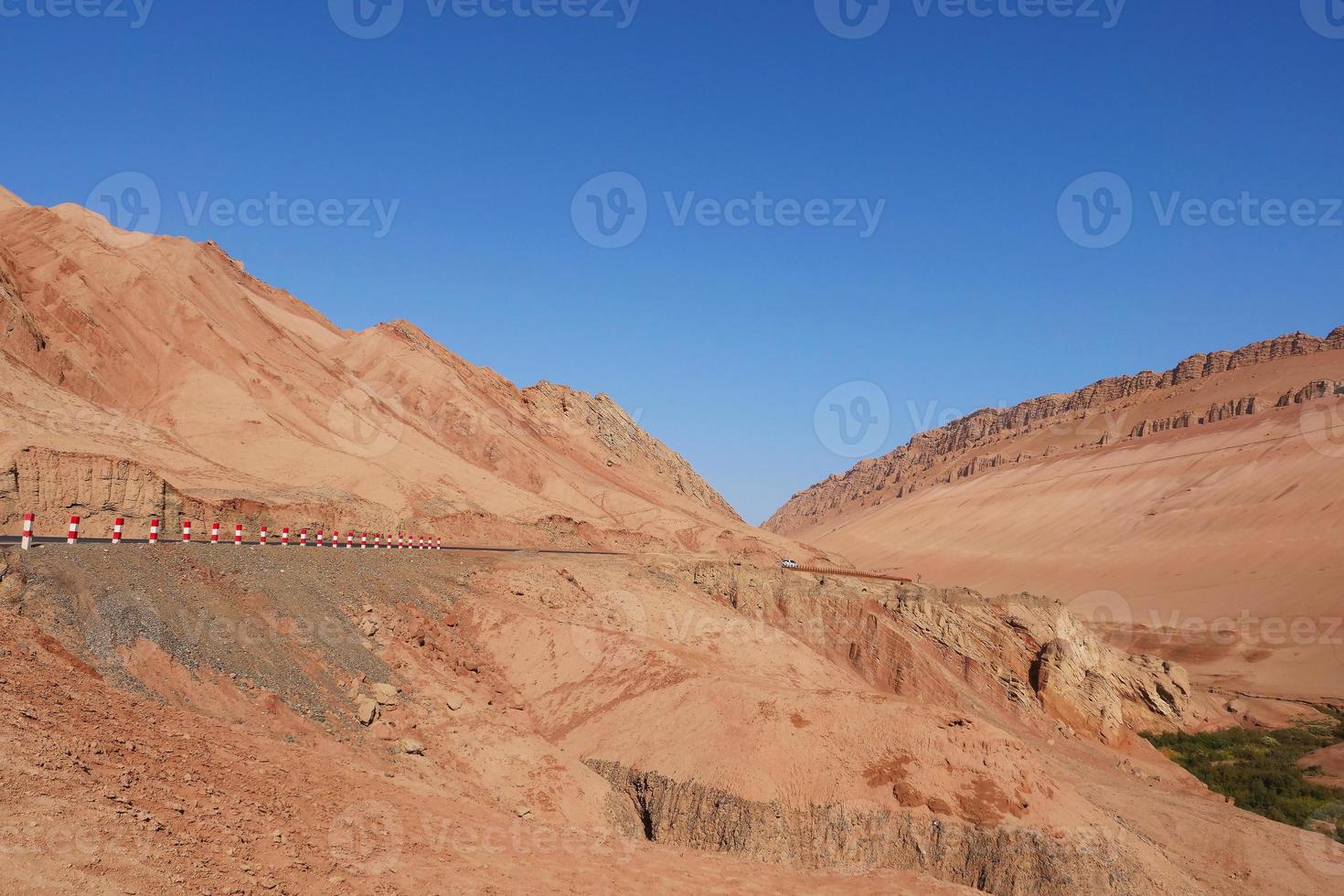 Flaming Mountain Valley in Turpan Xinjiang Province China. photo