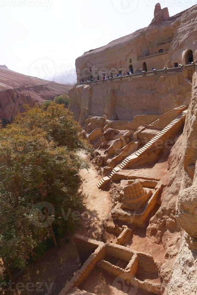 Bezeklik Thousand Buddha Caves in Turpan Xinjiang Province China. photo