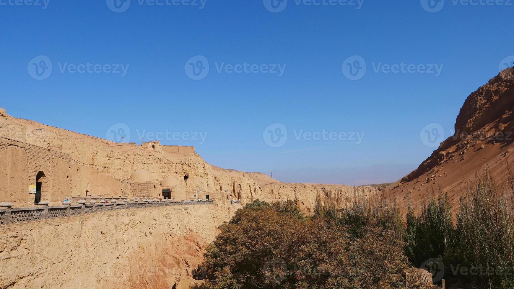 Bezeklik Thousand Buddha Caves in Turpan Xinjiang Province China. photo