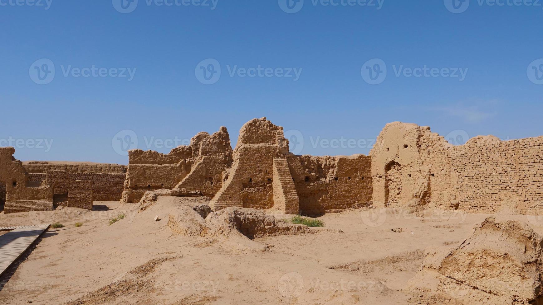 Landscape view of Gaochang Ruins inTurpan Xinjiang Province China. photo