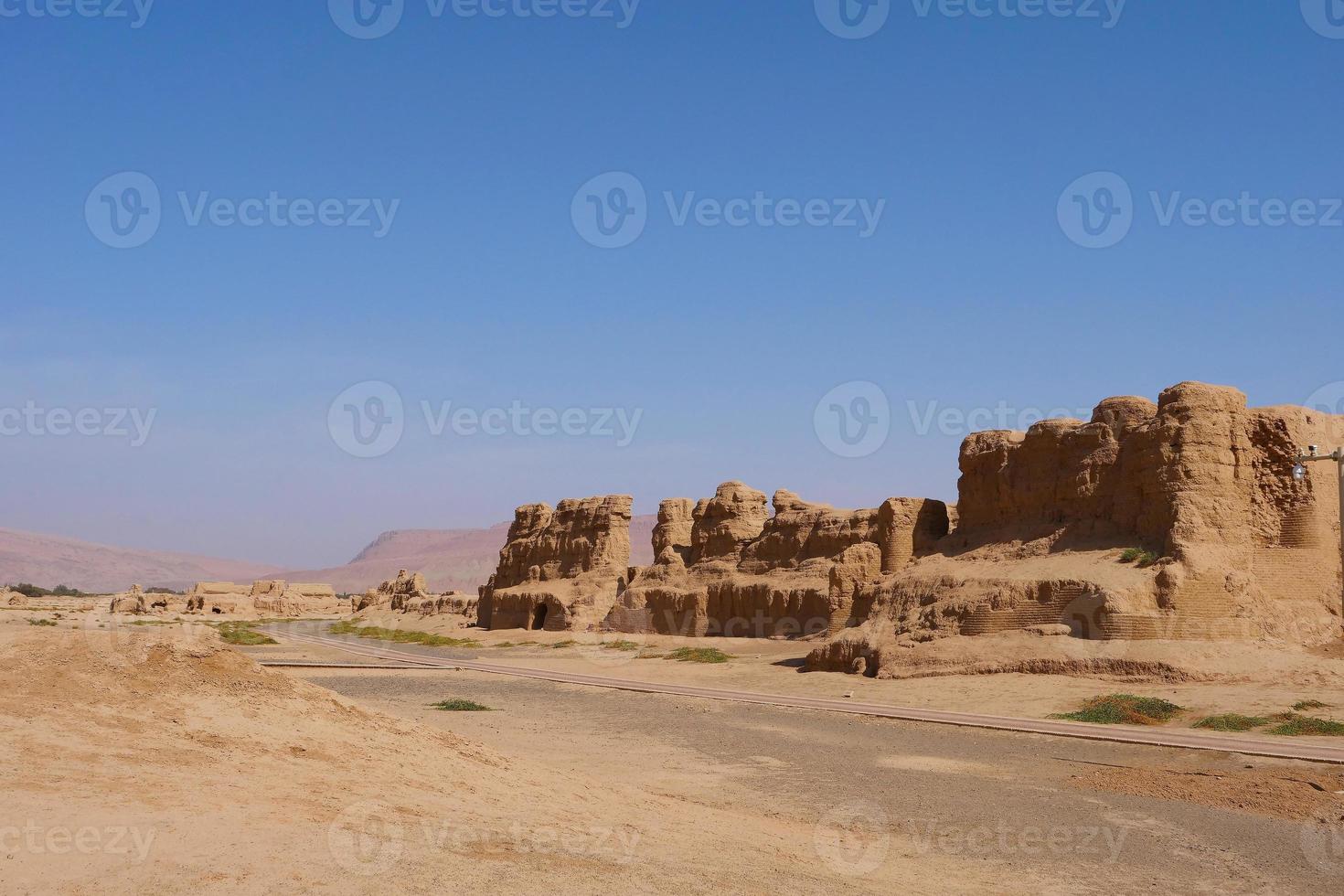 Landscape view of Gaochang Ruins inTurpan Xinjiang Province China. photo