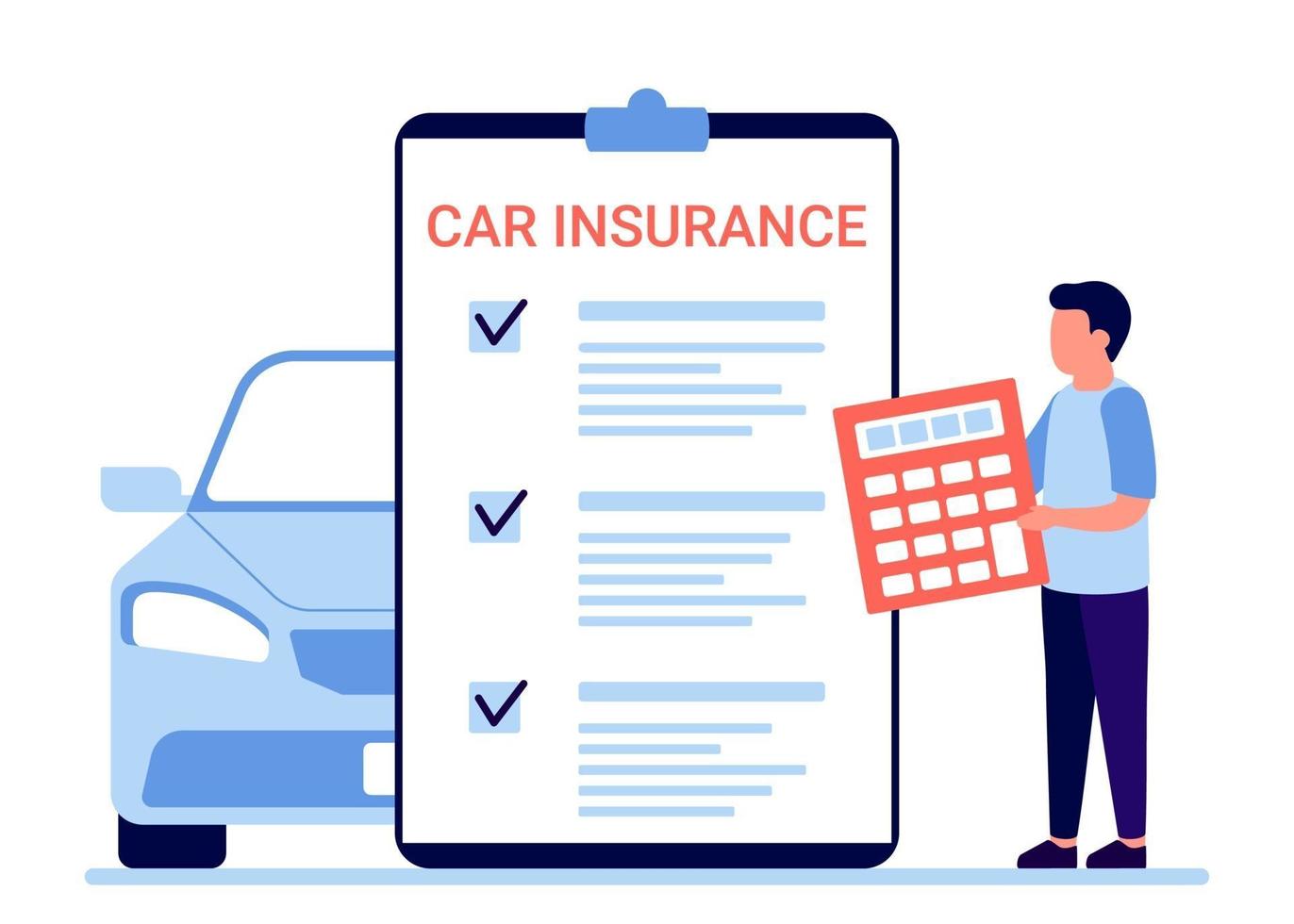 Car insurance, auto claim document. Count property tax form of vehicle vector