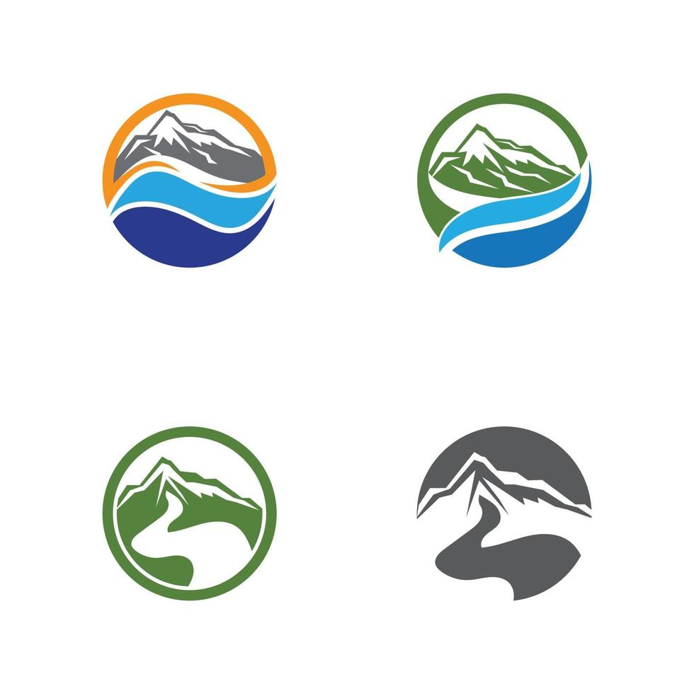 Simple Modern Mountain Landscape Logo Design Vector