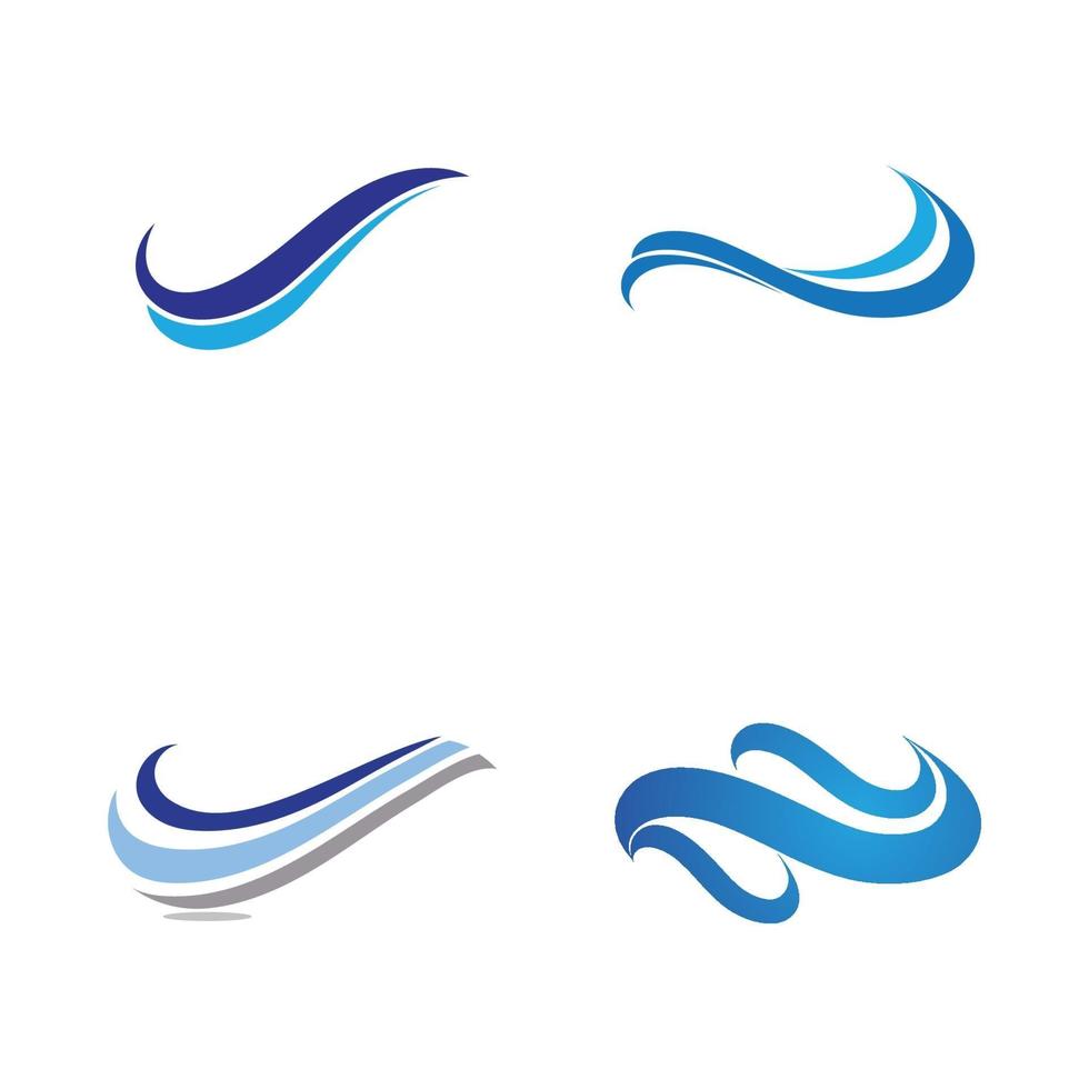 Logotipo de diseño de ilustración de vector de icono de onda de agua