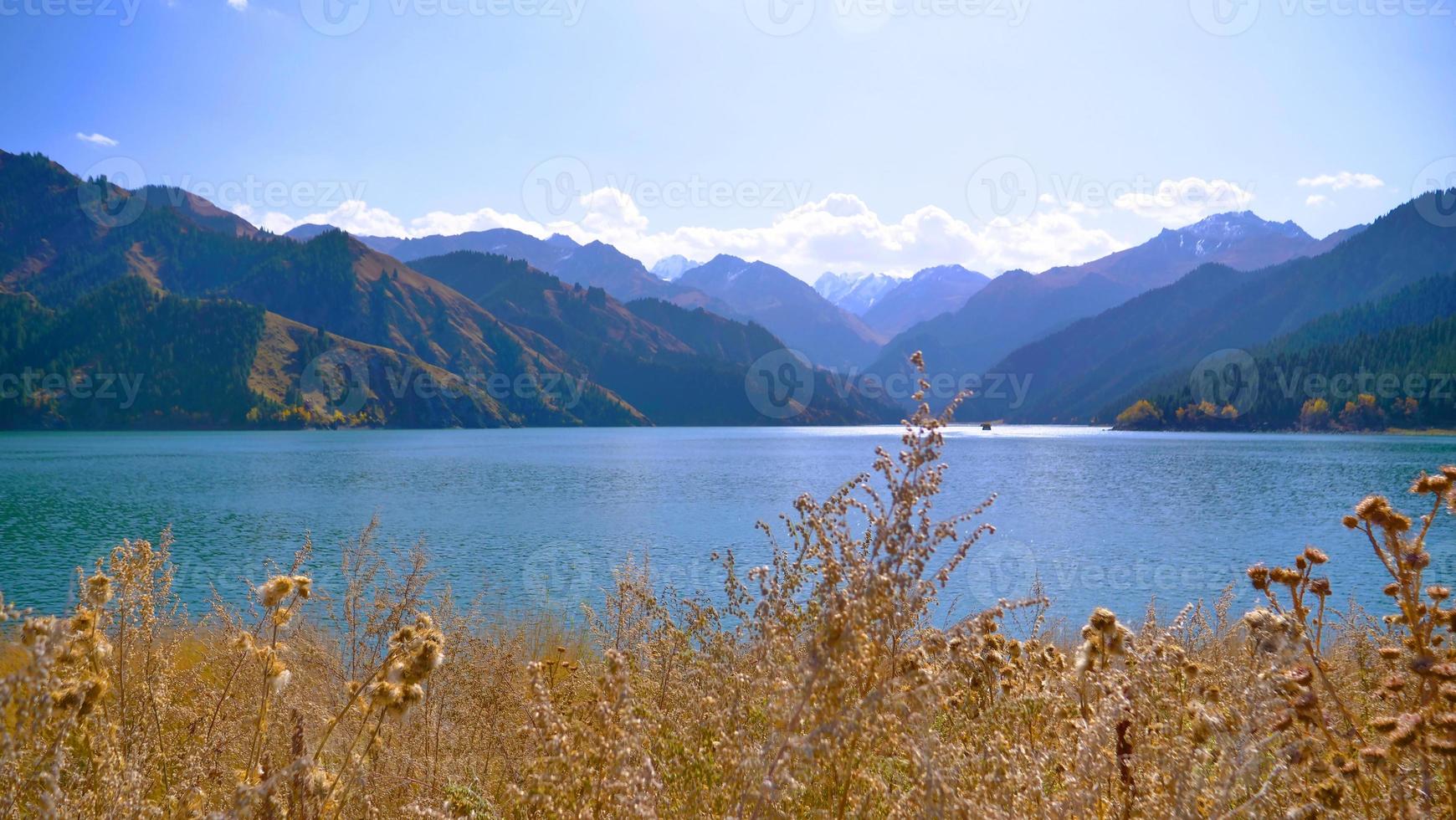 Heaven Lake of Celestial Mountains in Xinjiang China. photo