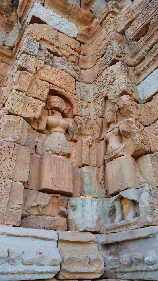 Stone rock carving at Prasat Bakong, Siem Reap photo