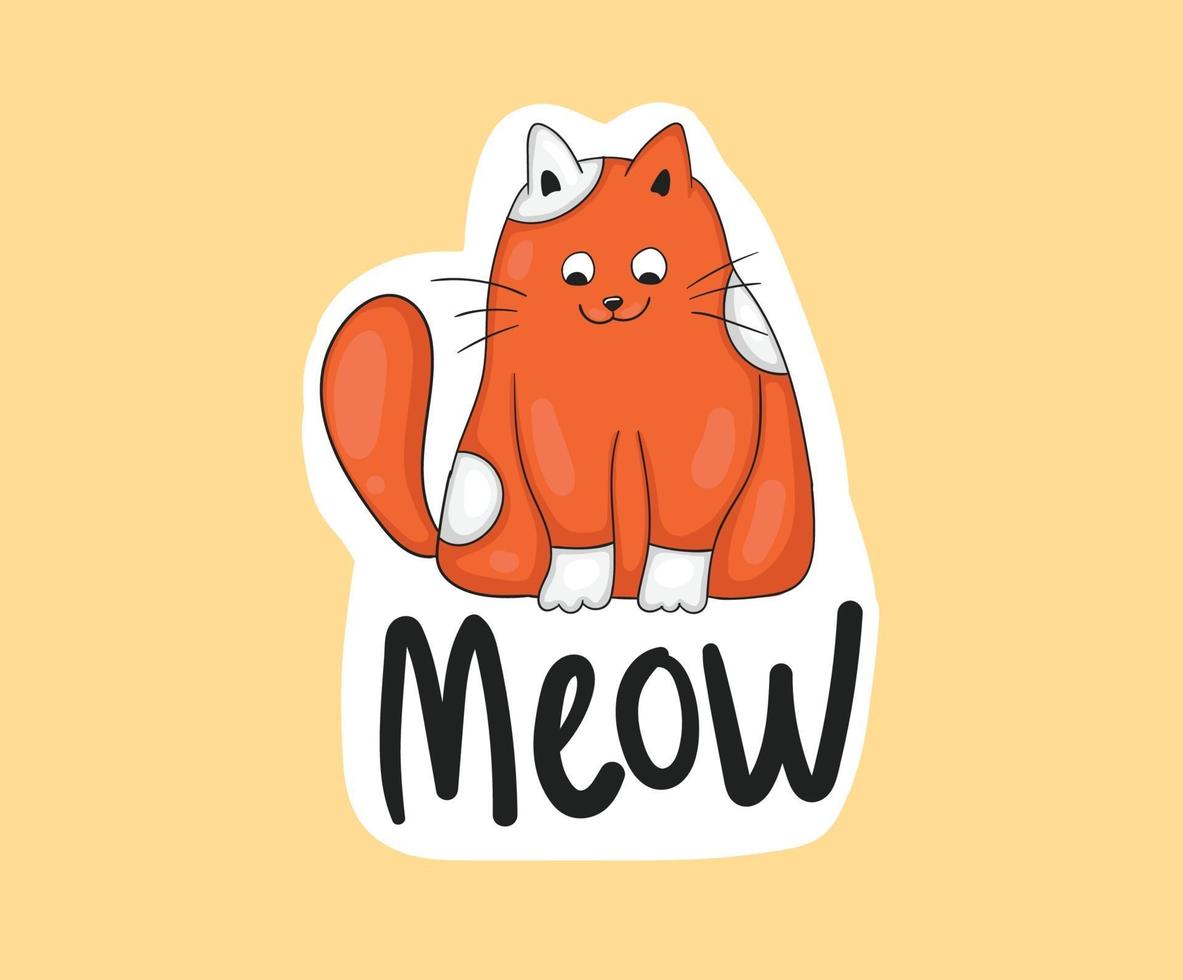 Colorful Hand drawn funny cats stickers collection vector