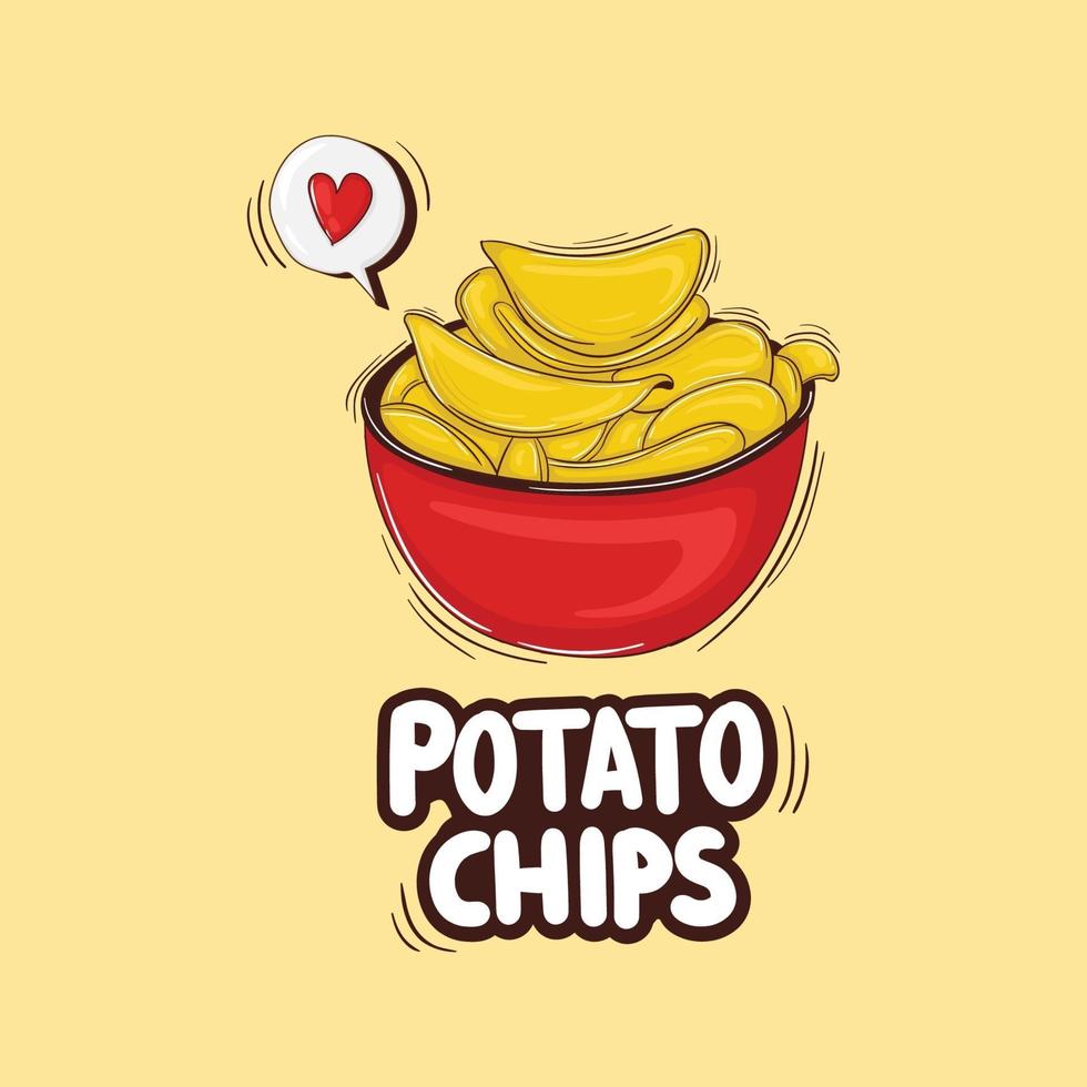 Colorful Hand Drawn Potato chips Illustration vector