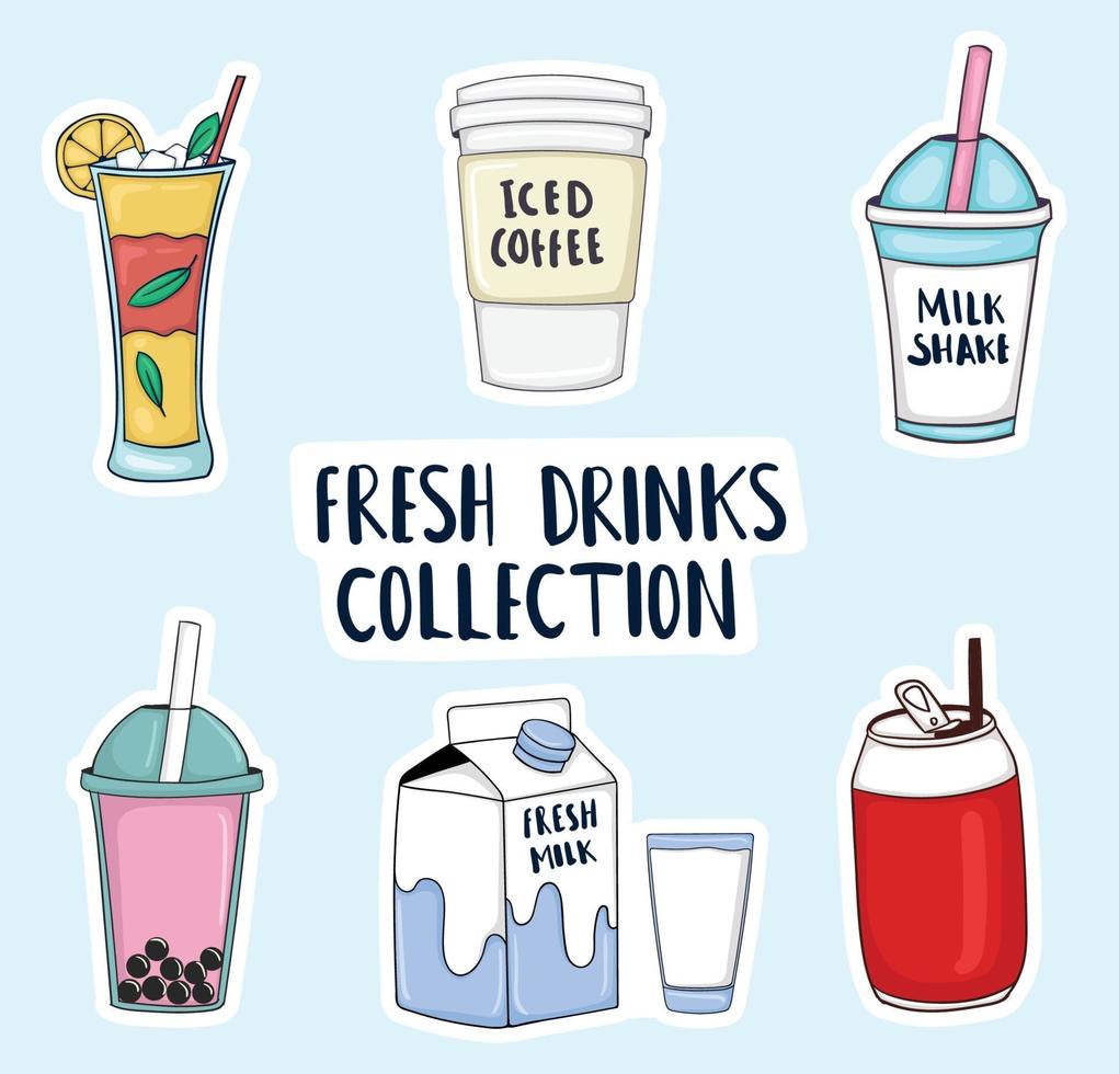 Hand drawn Fresh Drink Illustration vector