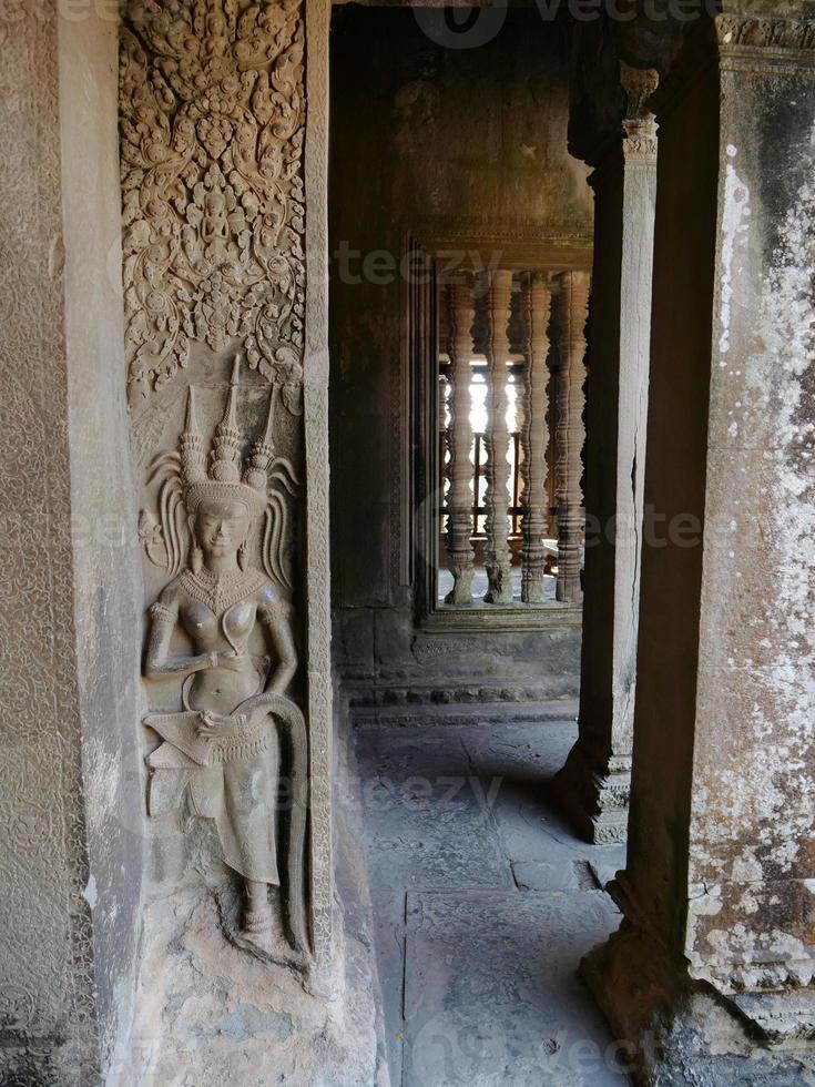 ruin of ancient temple complex Angkor Wat in Siem Reap, Cambodia photo