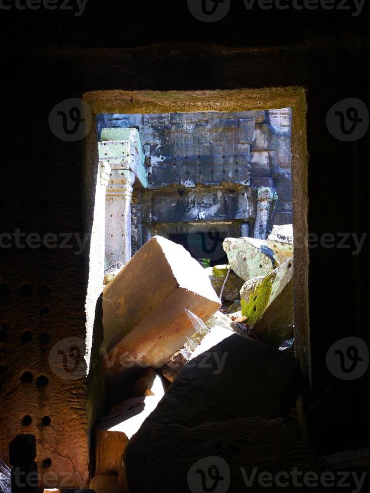 Stone ruin at Ta Prohm Temple, Siem Reap Cambodia. photo