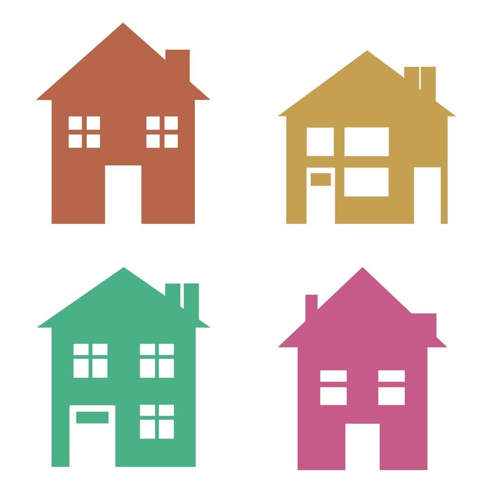 Simple Set of Flat Graphic House Icons vector