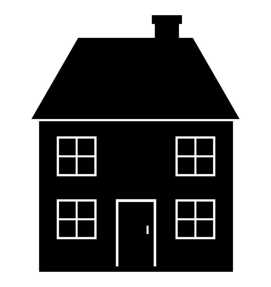 Simple Flat Black Graphic House Icon vector