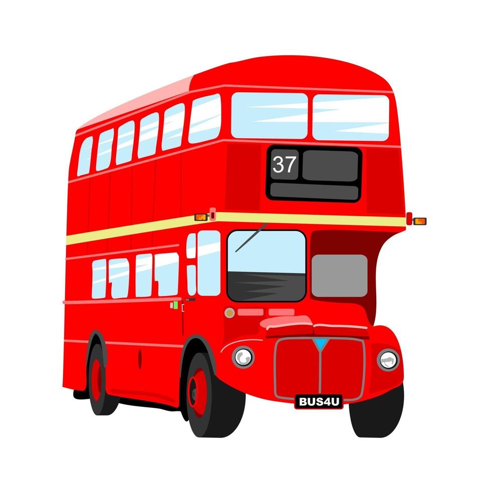 autobús rojo británico de dos pisos de la ciudad de Londres vector