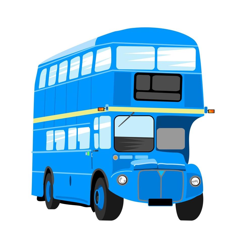 British Blue Double Decker London City Bus vector