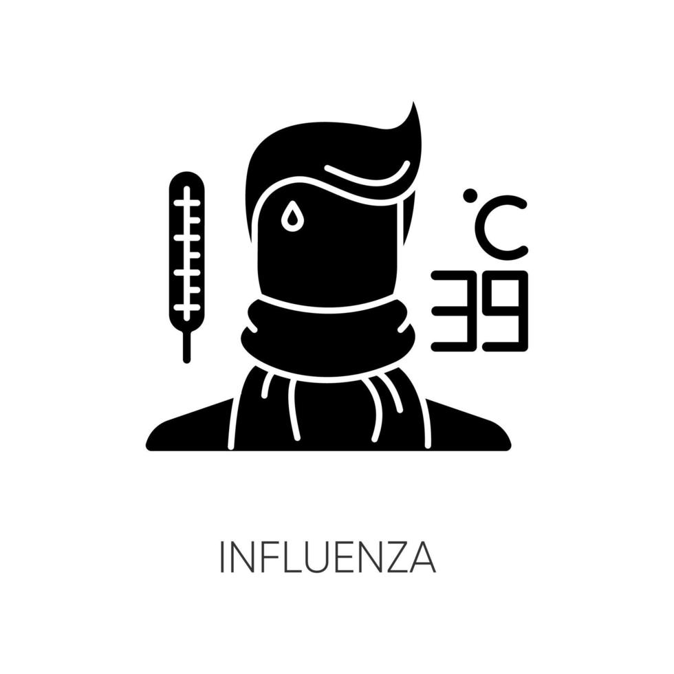 icono de glifo negro de influenza vector