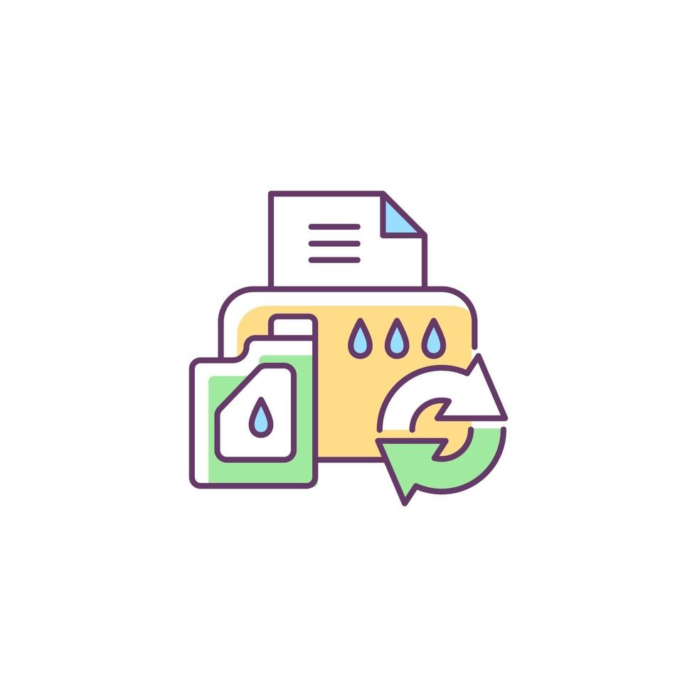 Printer cartridge refill RGB color icon vector