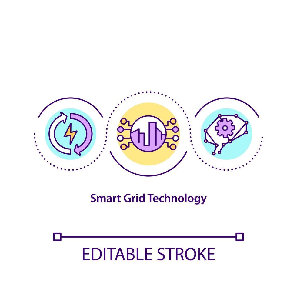 Smart grid technology concept icon vector
