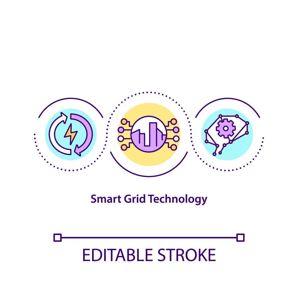 icono de concepto de tecnología de red inteligente vector