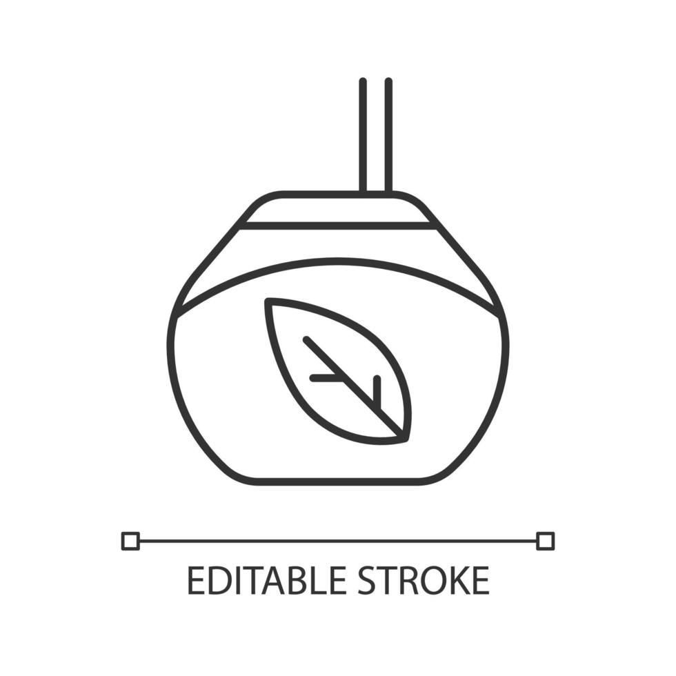Tea gourd cup linear icon vector