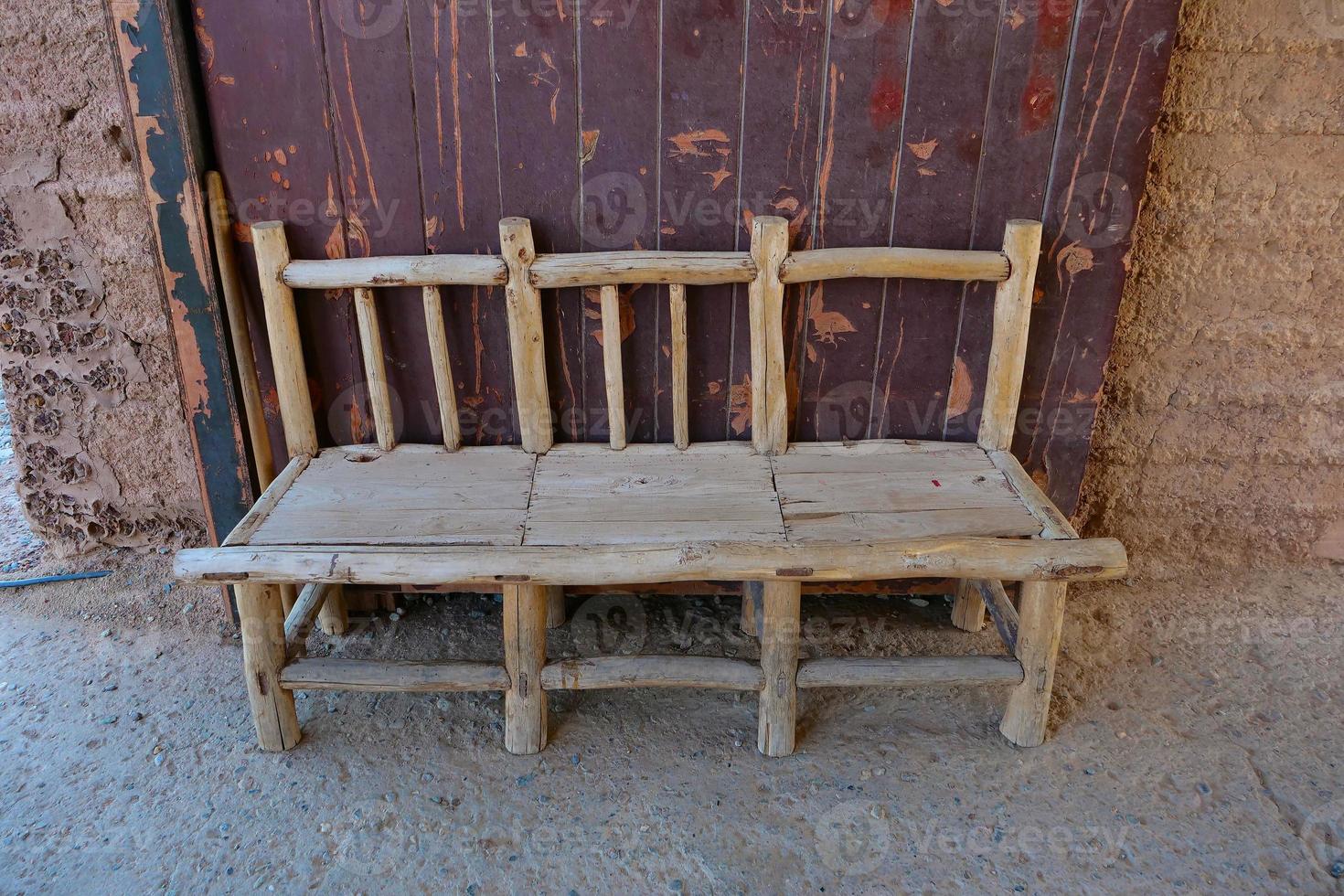 Traditional vintage retro chair in ancient Yangguan pass Gansu China photo