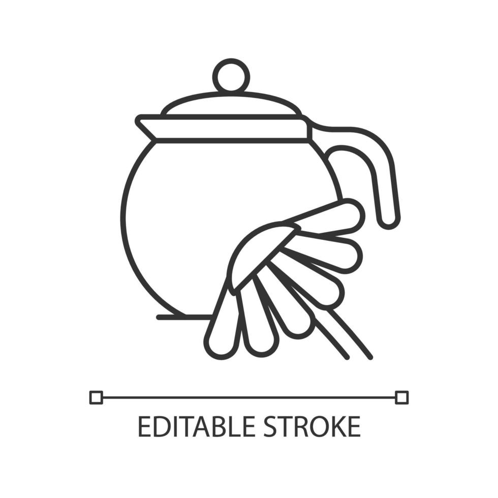 Chamomile tea linear icon vector