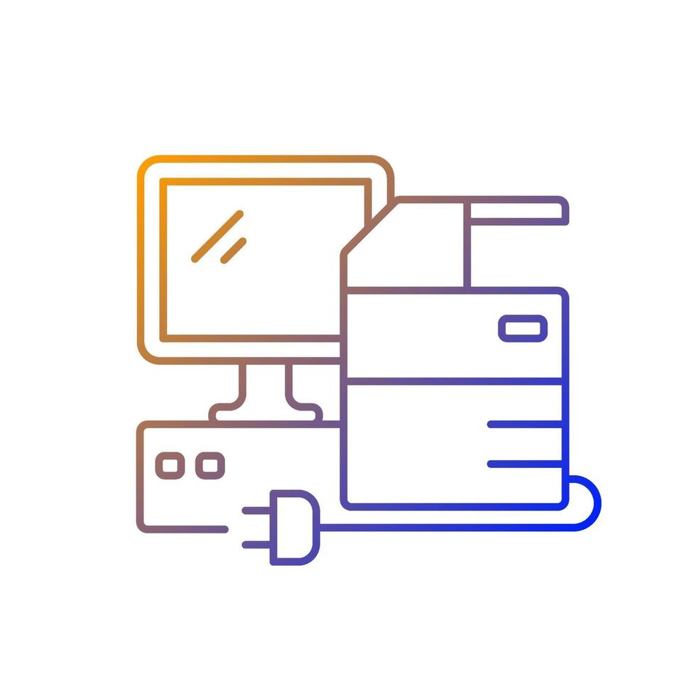 icono de vector lineal degradado de equipo técnico