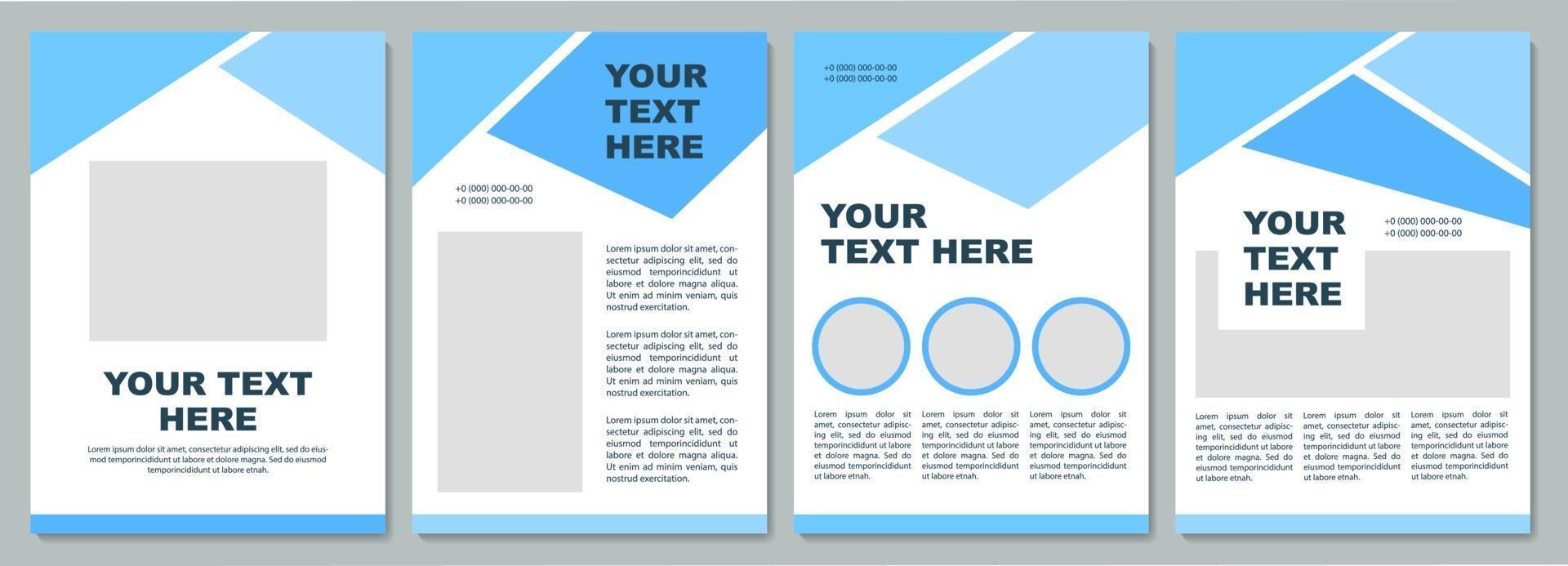 Geometric blue instructional brochure template vector