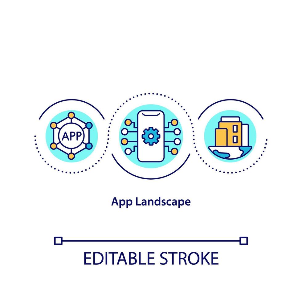 App landscape concept icon vector