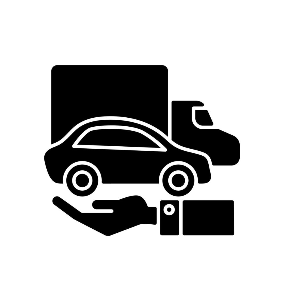 Company owned vehicles black glyph icon vector