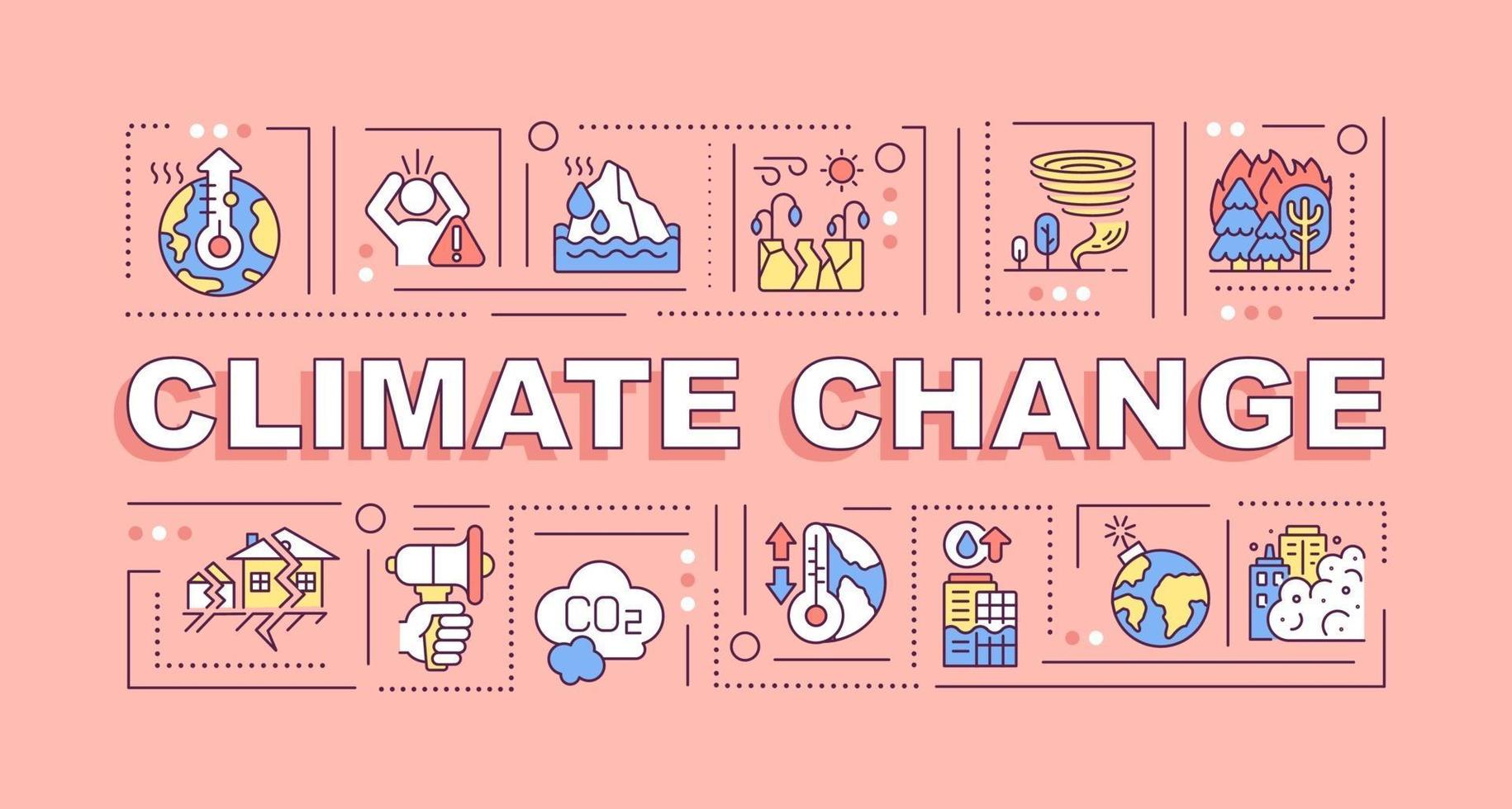 Climate change word concepts banner vector