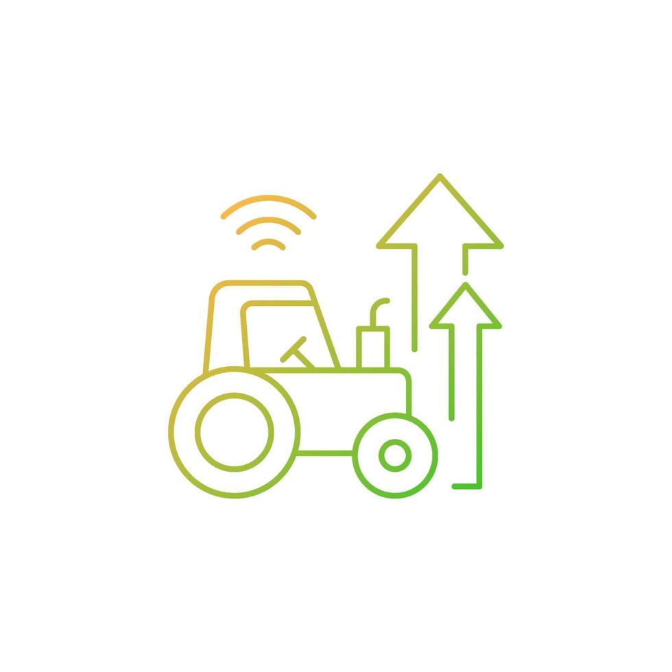 Agricultural modernization gradient linear vector icon